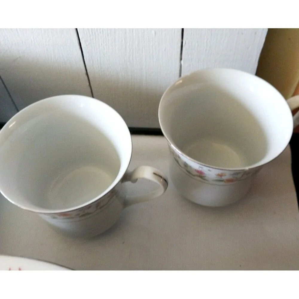 The Ashley Overseas Eternal Love 20 Piece Dish Set. Cups Bowls, Plates, Saucers.